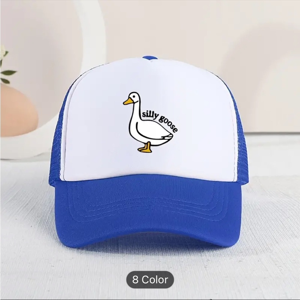 1pc Unisex Sunshade Breathable Mesh Baseball Cap With Silly Big Goose